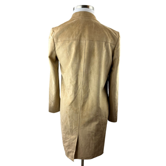 Babaton x Aritzia Callahan Jacket Open Front Vegan Suede Tan Camel Women's Small - Picture 10 of 15
